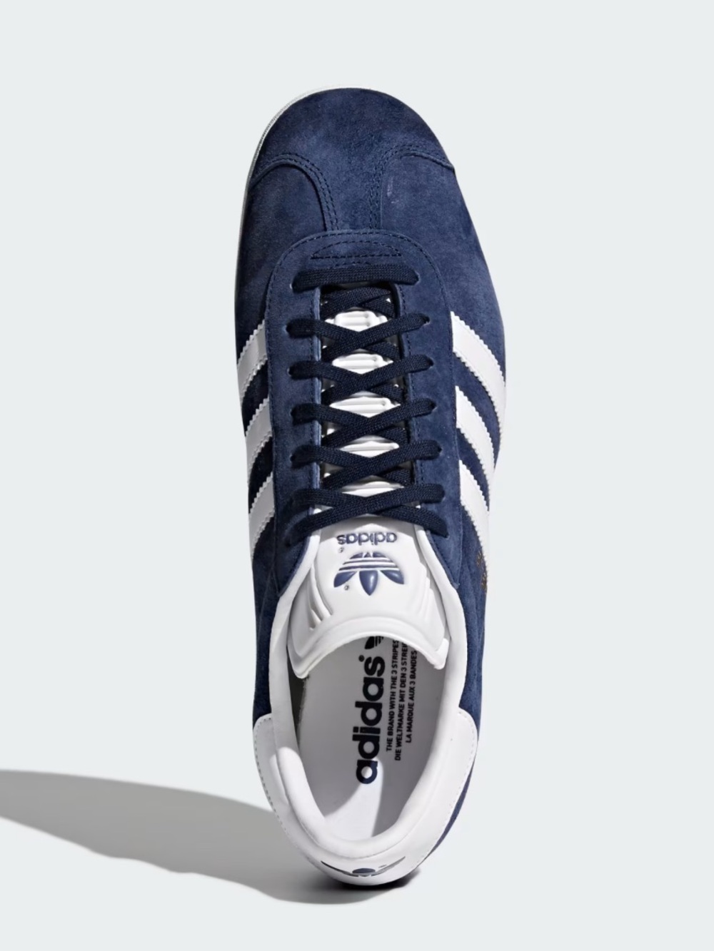 adidas GAZELLE SHOES Navy Suede Sneakers with White Stripes